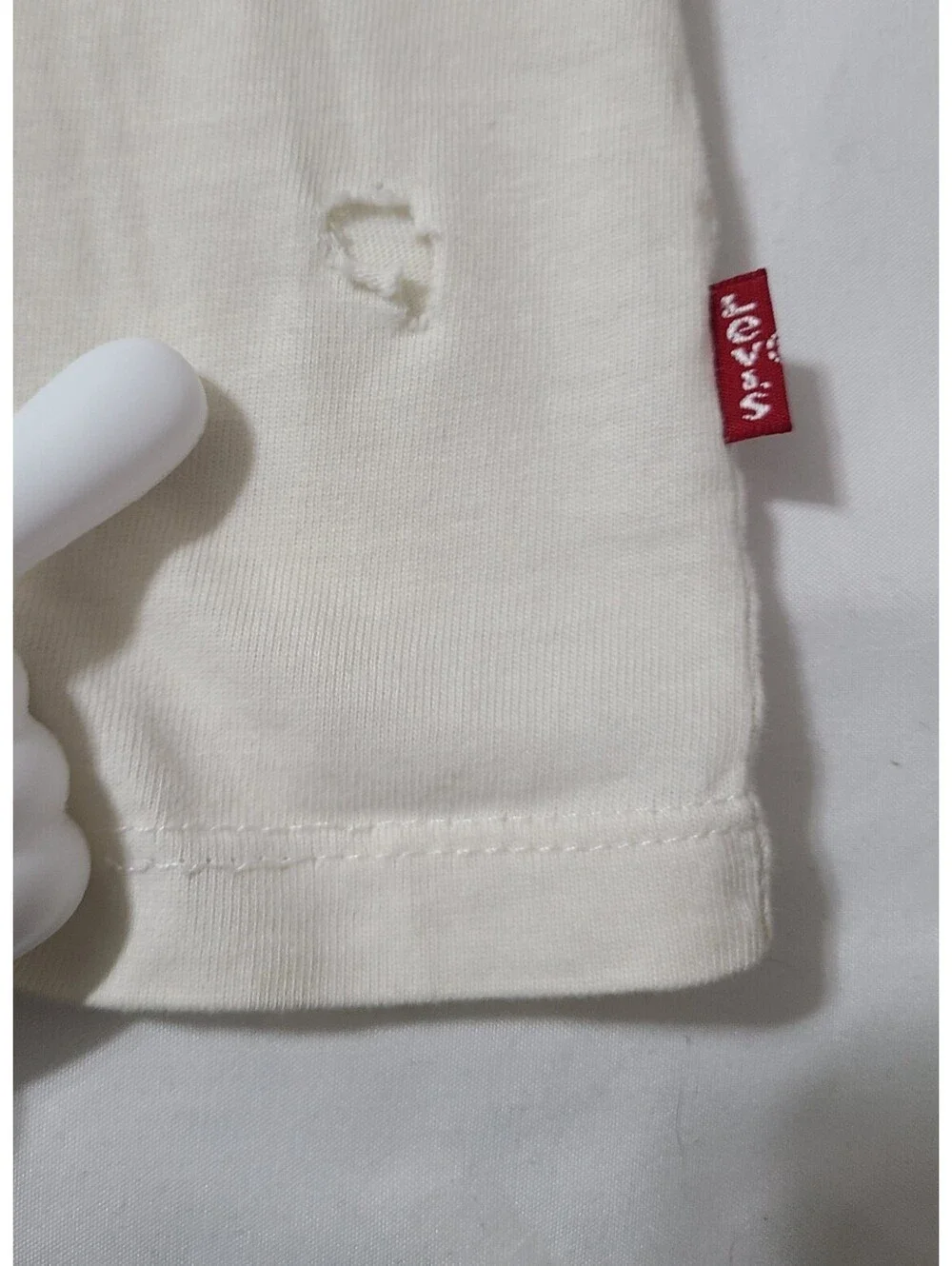 Levi Strauss & Co Logo Shirt Mens Sz 2XL White Y2K Crew Neck 100% Cotton Summer